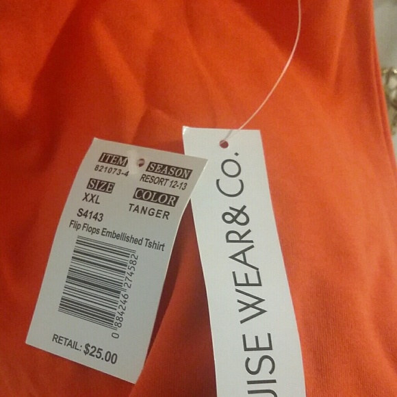 Orange Sequin Flip Flop T-Shirt - Picture 4 of 4